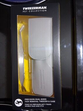 Tweezerman Precision Dual-Sided Tick Removal Tweezer & Case - Gray